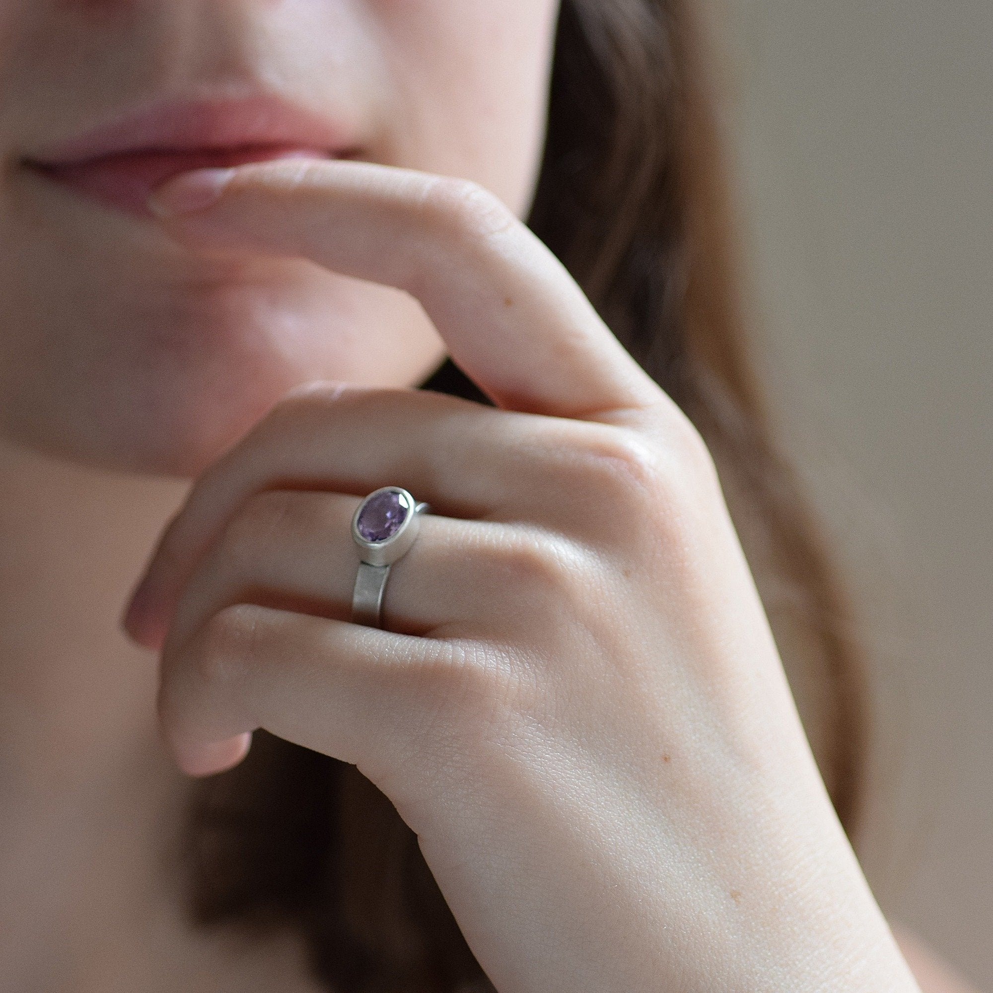Lavender Amethyst Sterling Ring