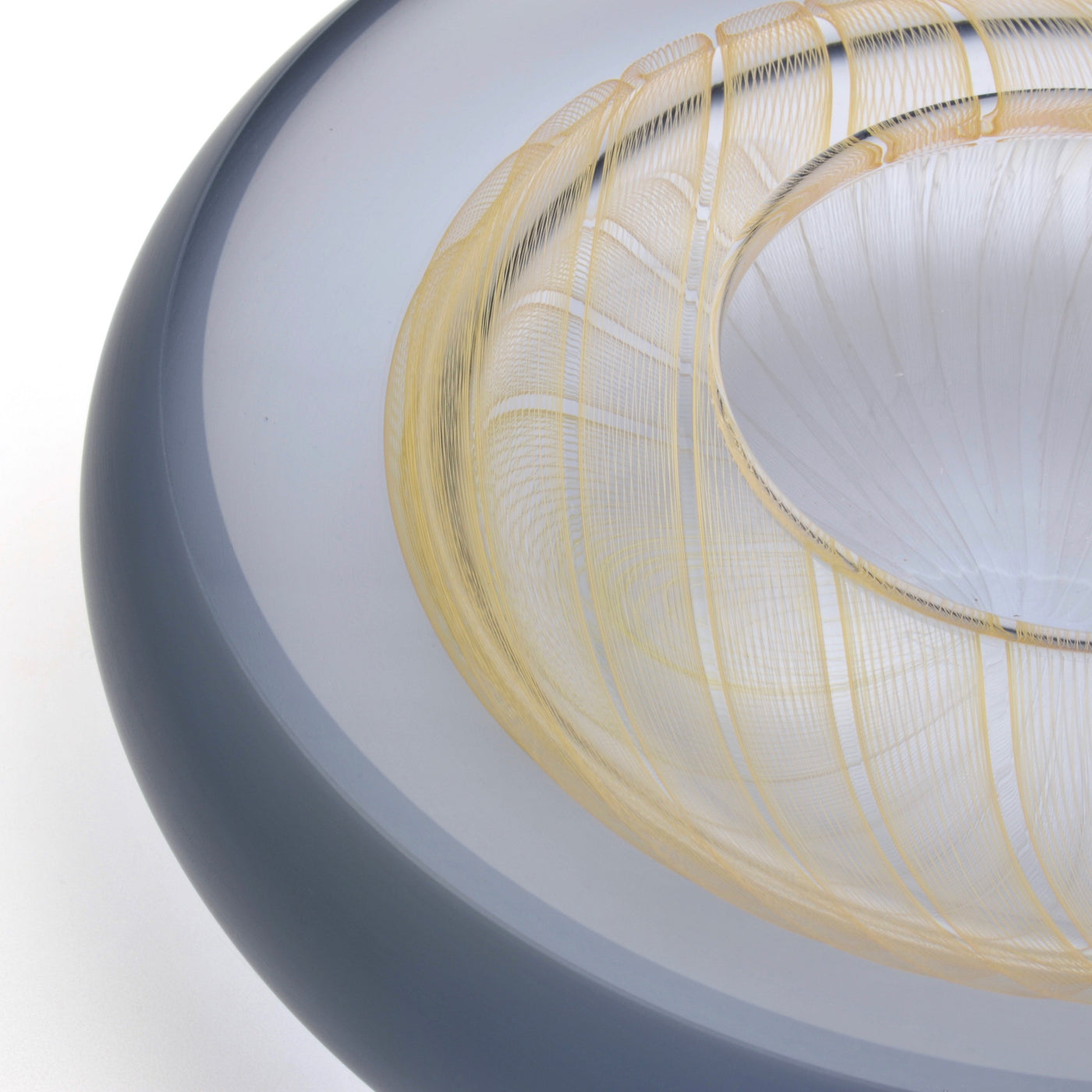 Facet Bowl in Midnight Blue with Gold Thread