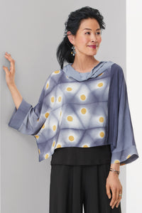 chambray/gold dot