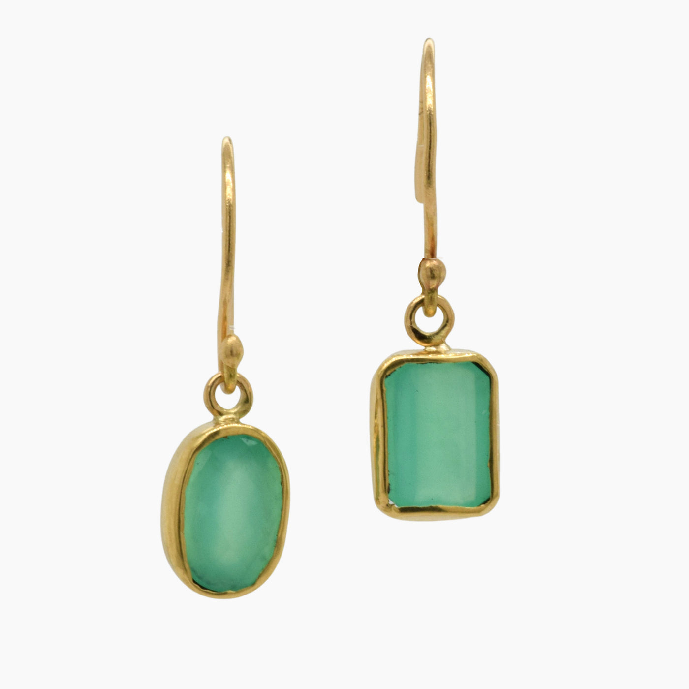 Chrysoprase Gold Mix-Match Earrings