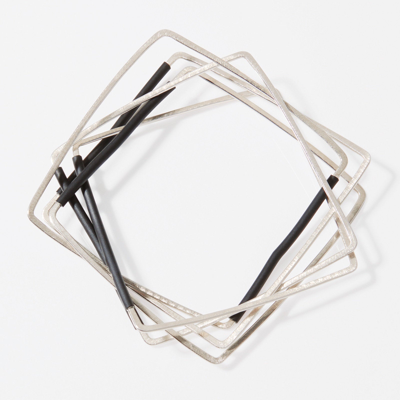 B&W Square Bangles