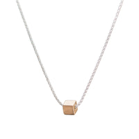 Mixed Metal Cube Necklace