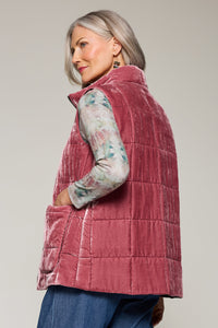 Quilted Silk Velvet Kendra Vest