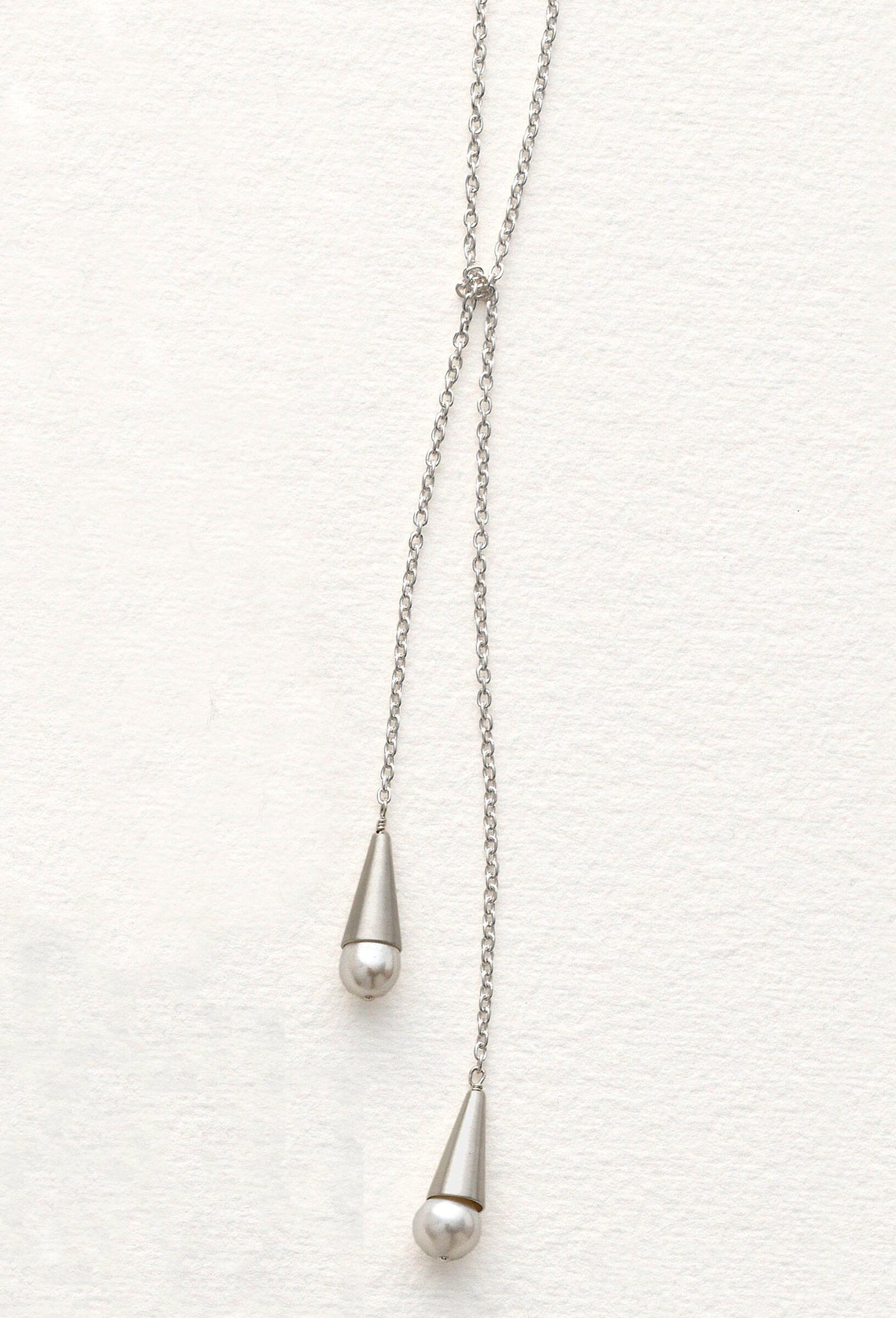 Pearl & Silver Lariat