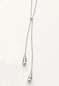 Pearl & Silver Lariat