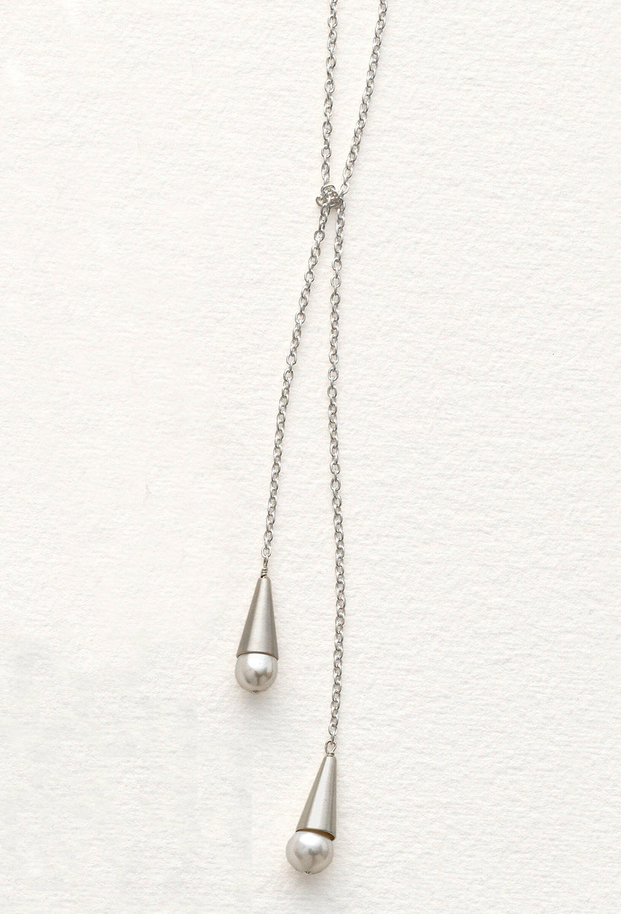 Pearl & Silver Lariat