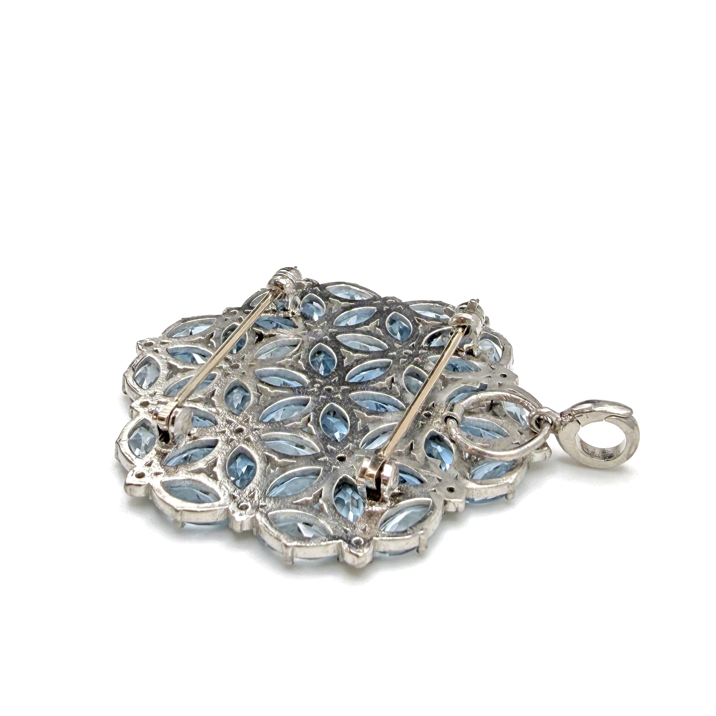 Aquamarine Zellige Brooch