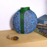 Blue Cascade Vase  with Green Interior
