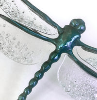 Vibrant Blue Dragonfly with Textured Clear Wings