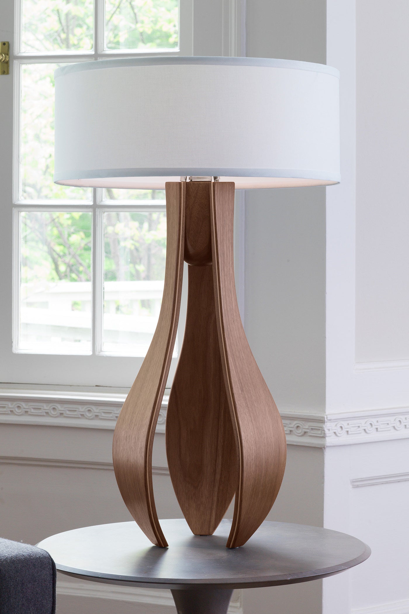 Chloe in Walnut with White Shade