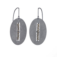 Large Segment Oval Earrings