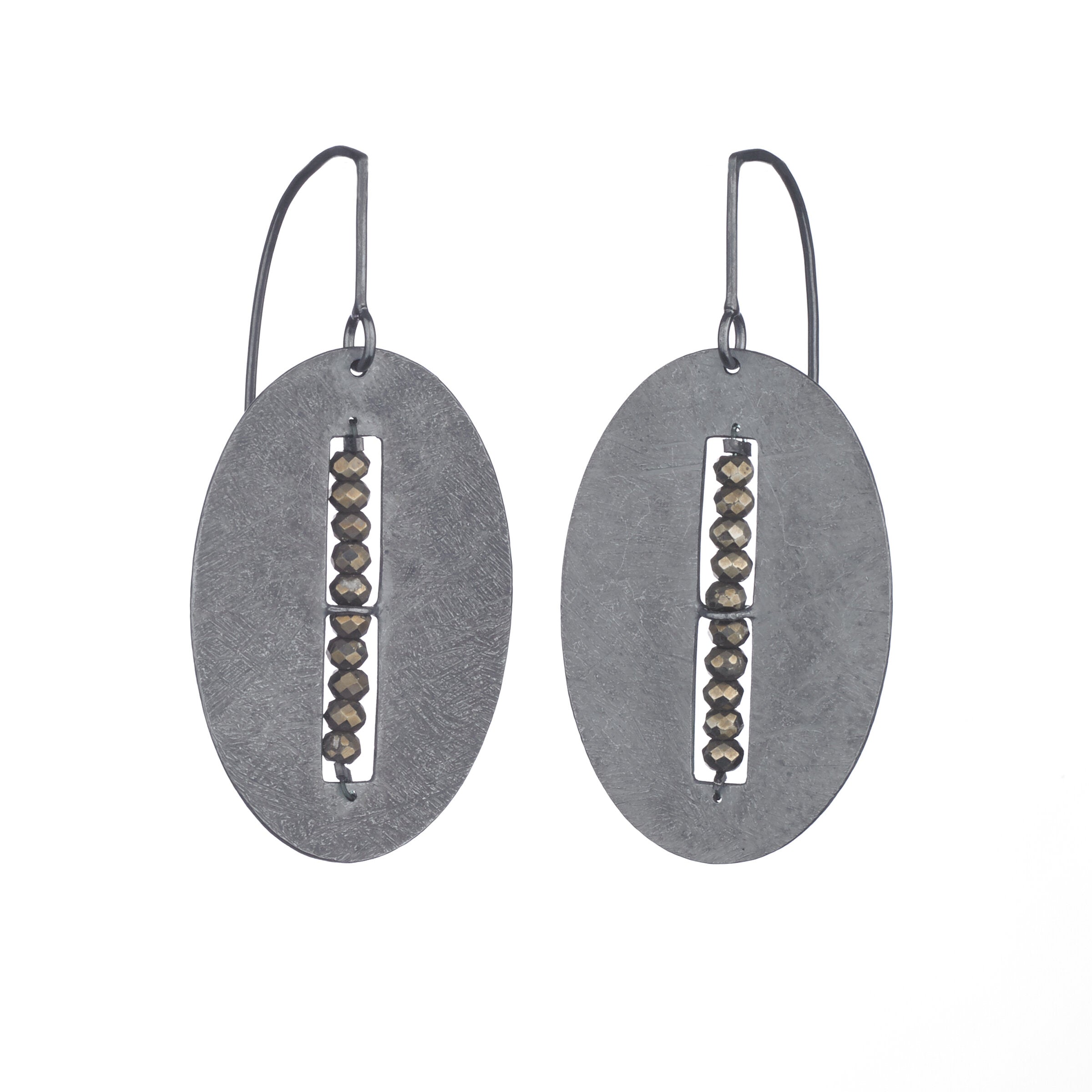 Large Segment Oval Earrings