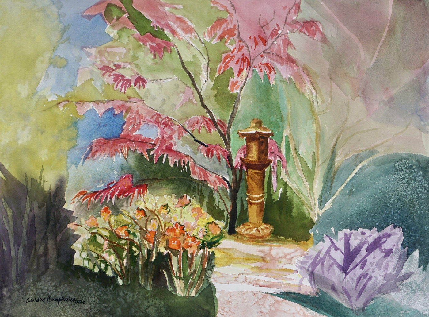 Garden with Stone Lantern