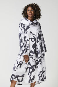 Long Sleeve Cowl Neck Dress
