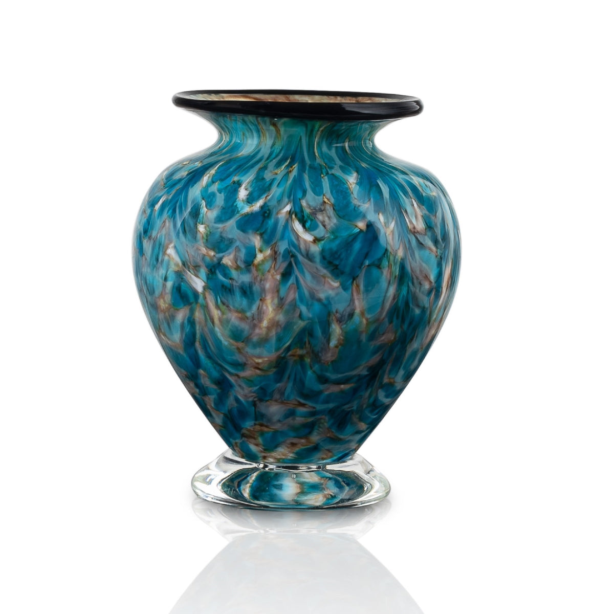 Crater Lake Blue Squat Vase