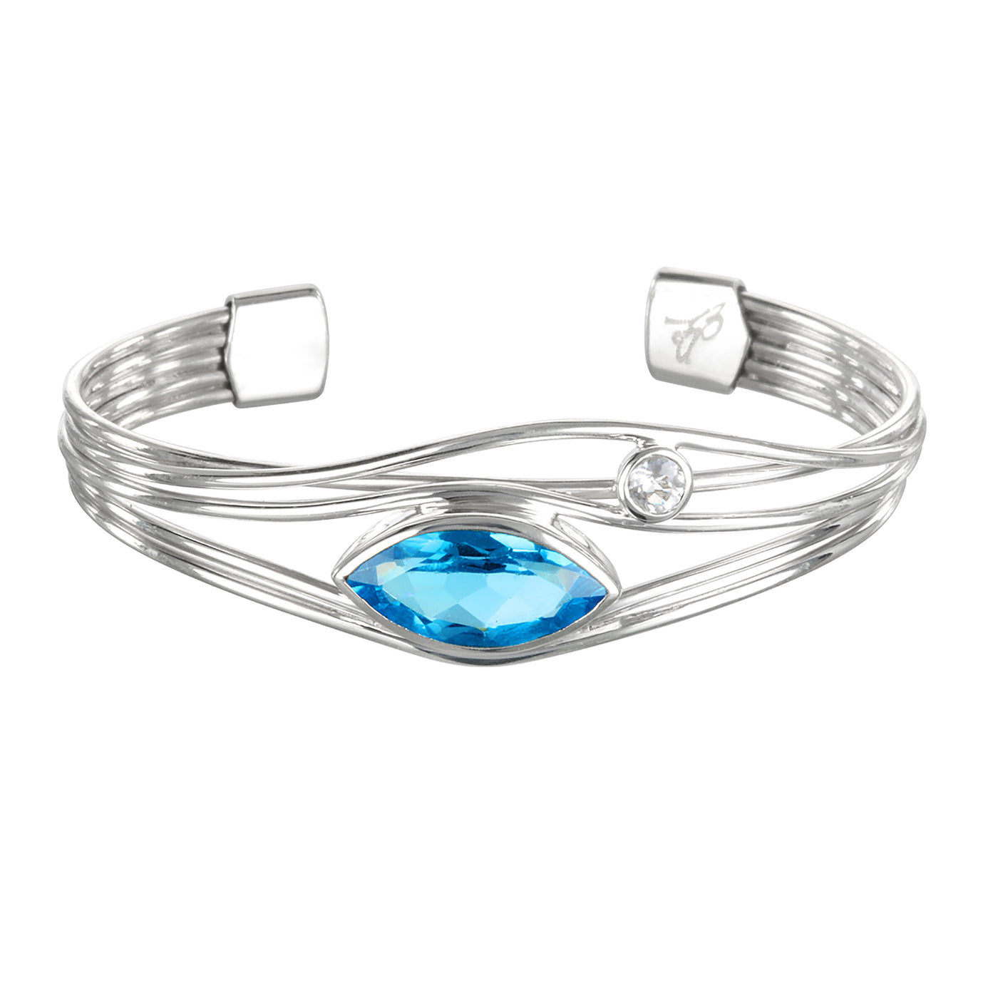 Silver & Blue Topaz Edge Bracelet