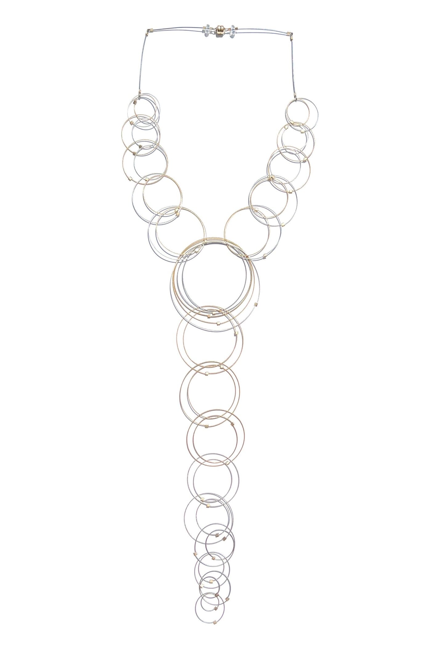 Orbiting Circles Lariat Necklace