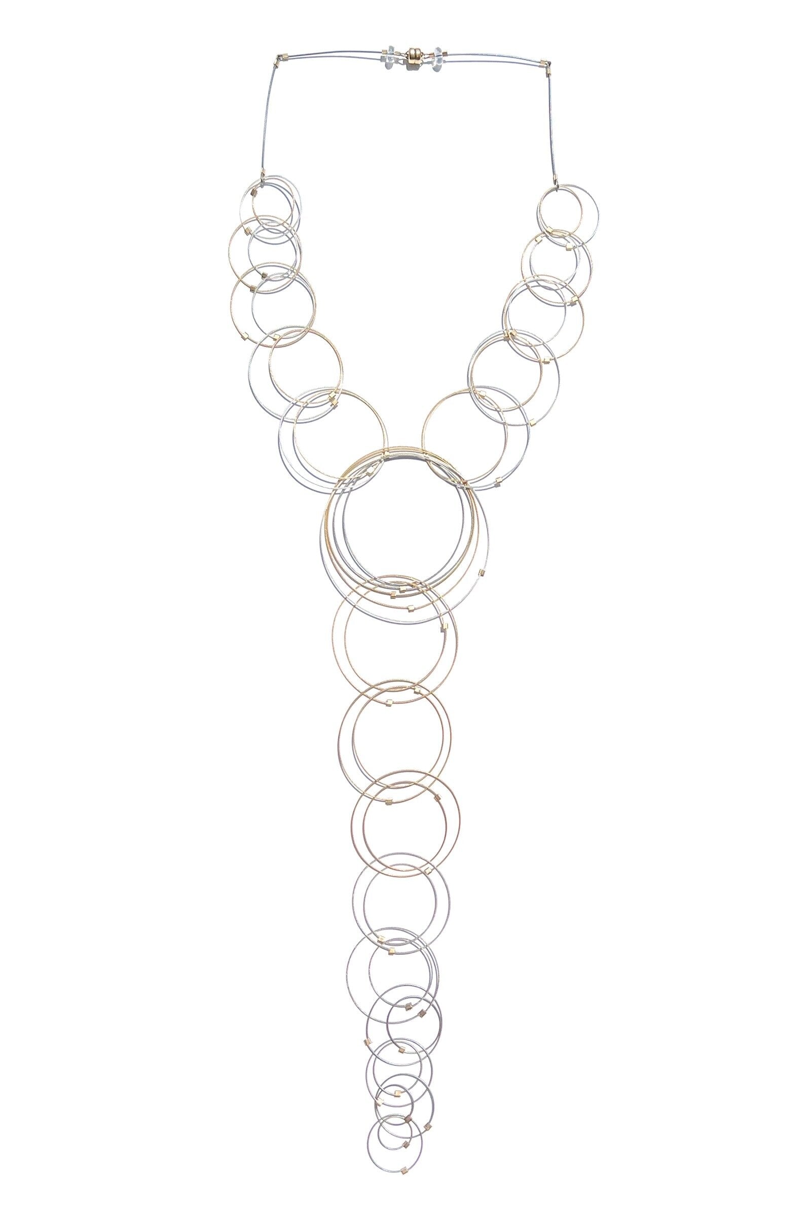 Orbiting Circles Lariat Necklace