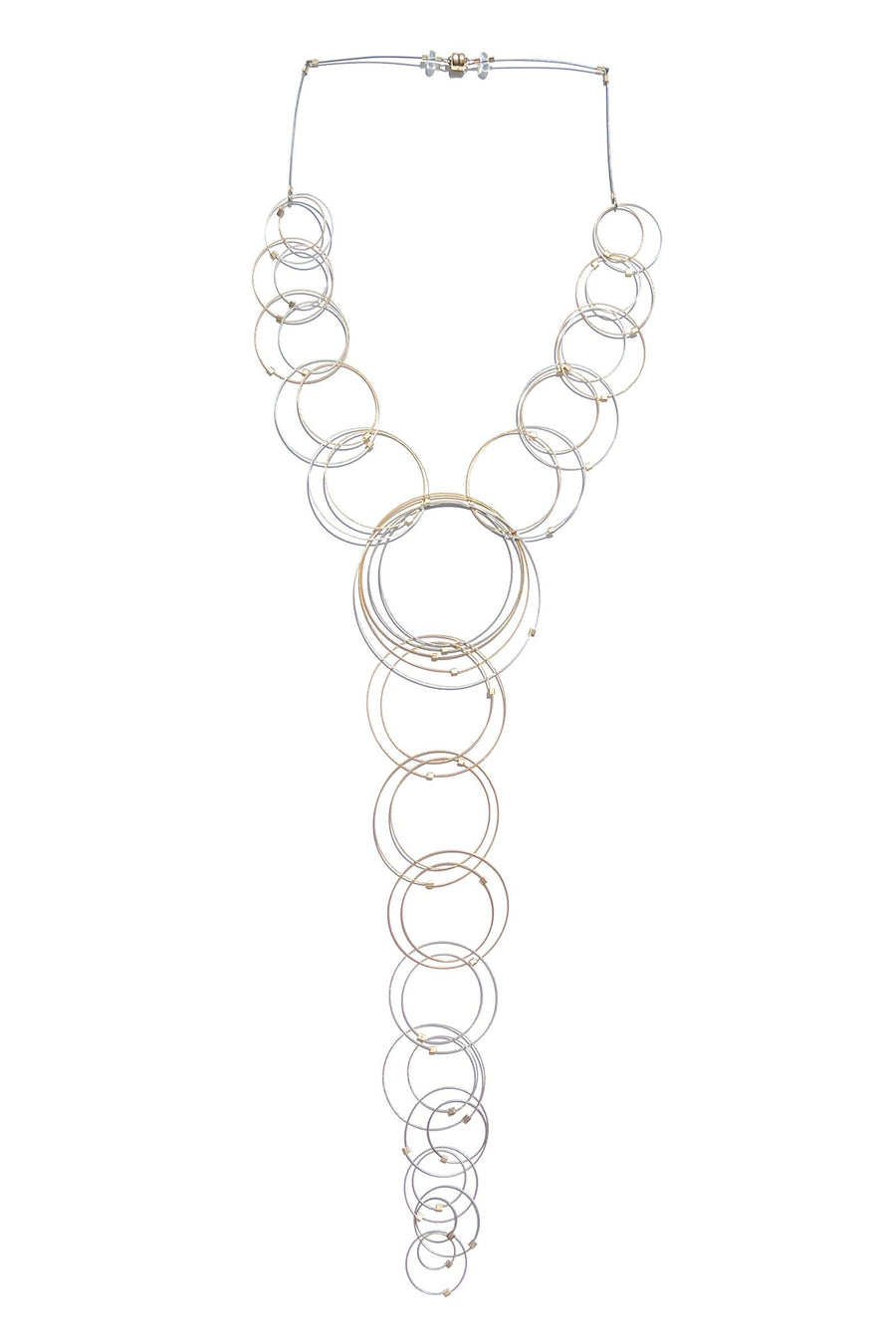 Orbiting Circles Lariat Necklace