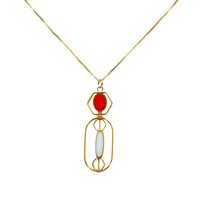 Red & White Art Deco Pendant