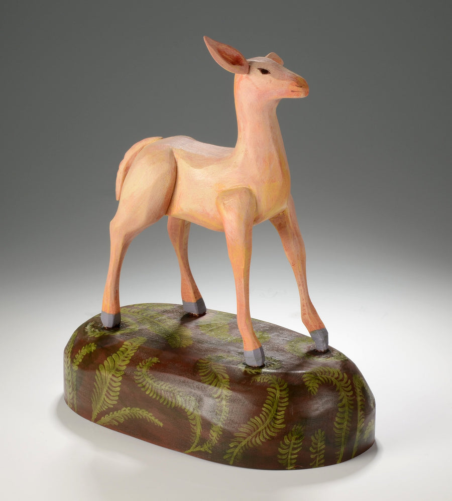 Albino Fawn in Ferns
