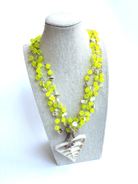 Lemon Yellow With Shell Pendant