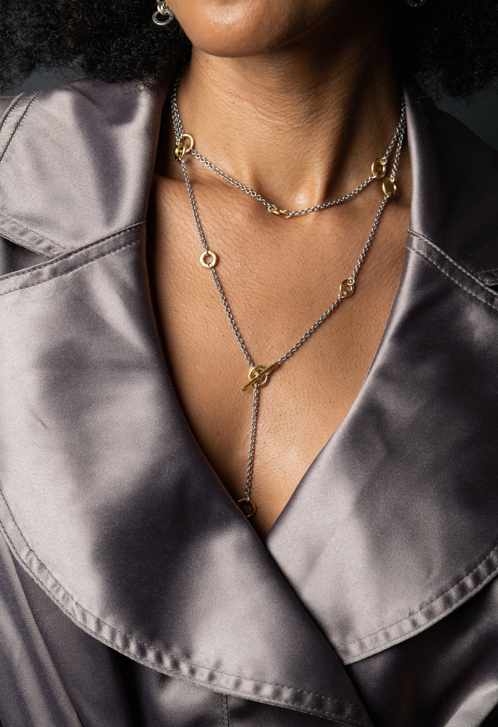 Mini Wrap Necklace in Mixed Metal