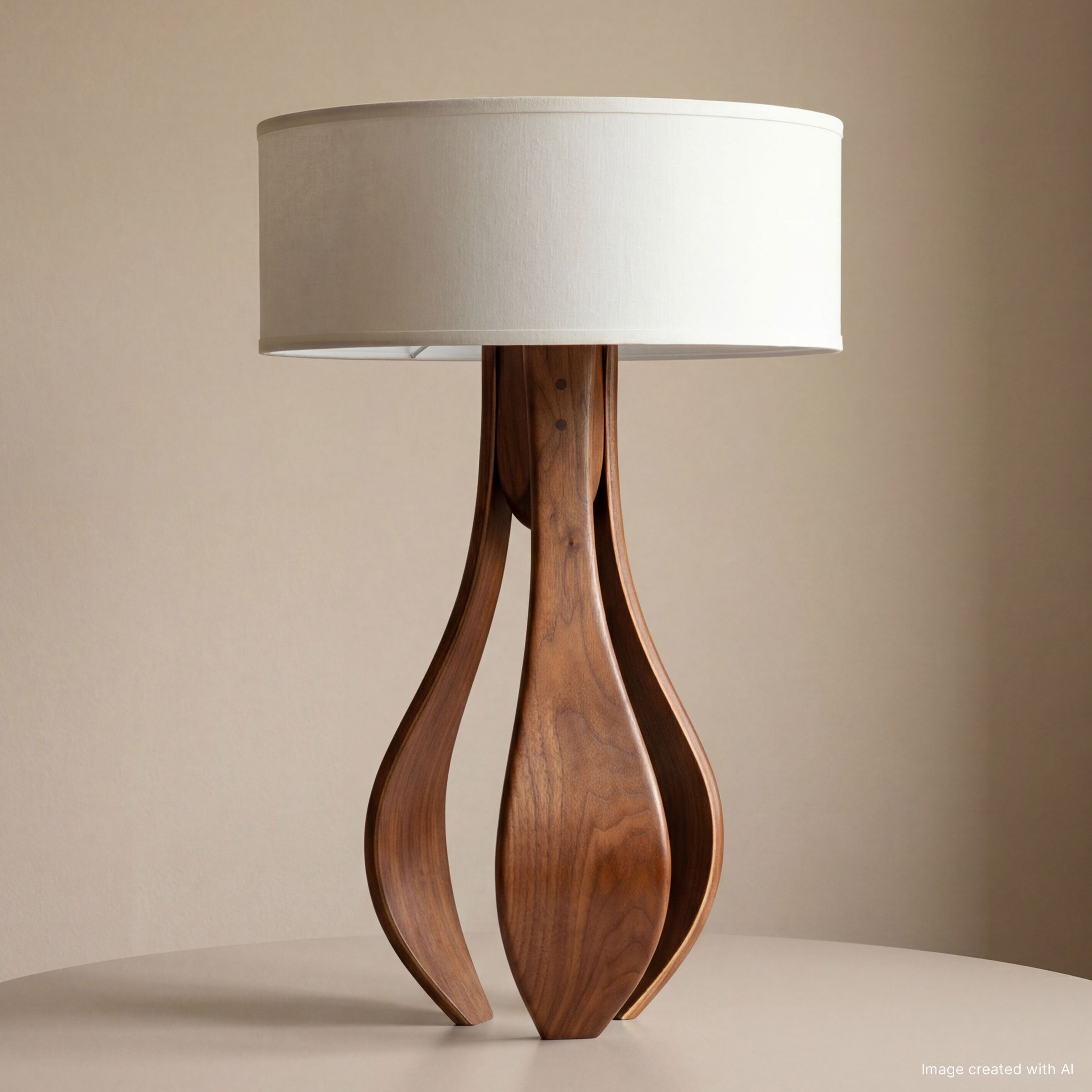 Chloe in Walnut with White Shade