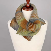 Pleated Silk Loop Scarf