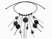 Black & White Cascade Silk Necklace