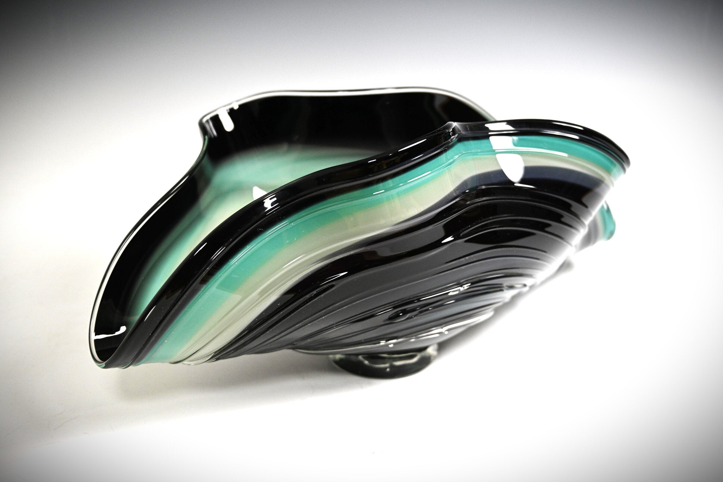 Black/Teal Folded Bowl