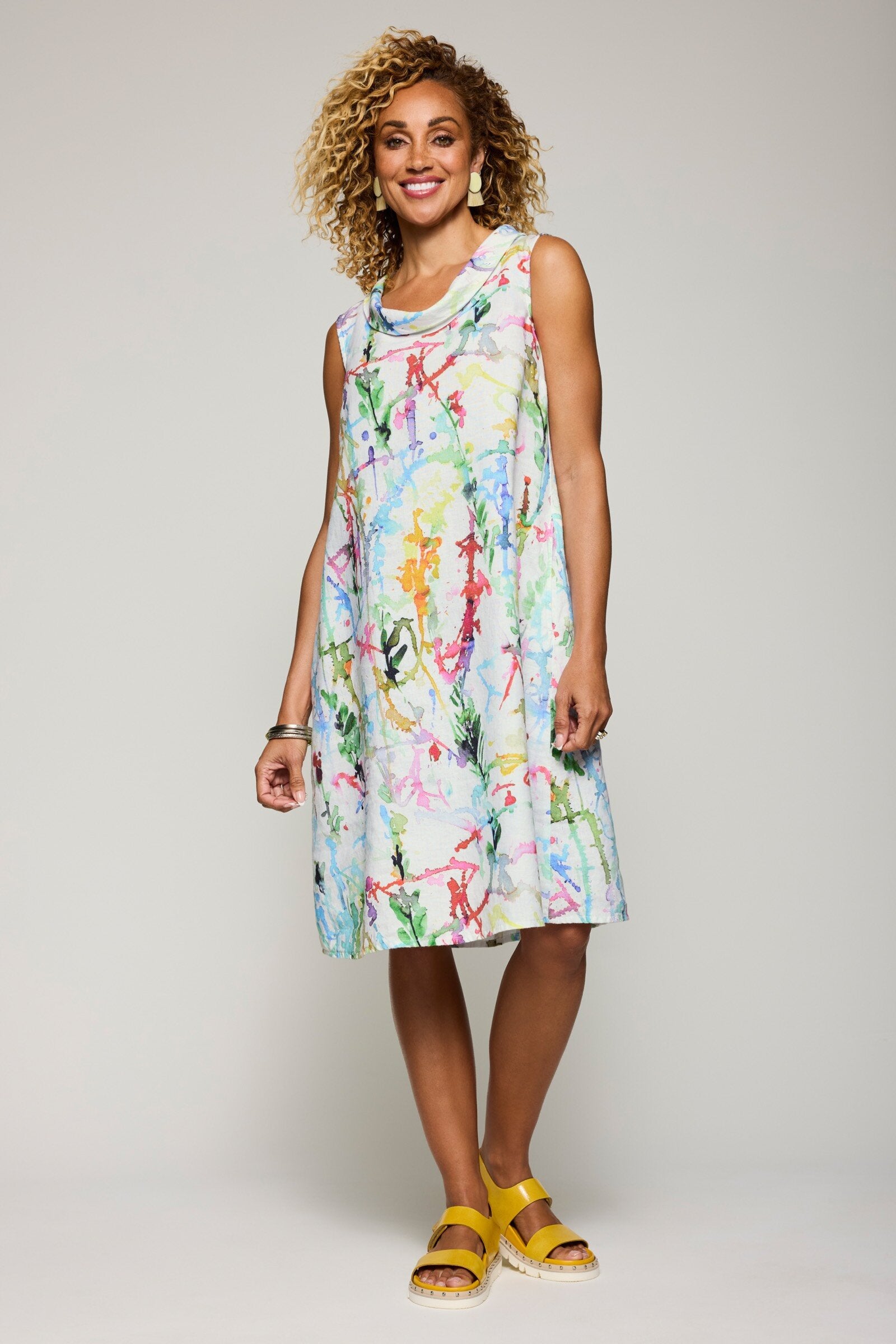 Linen Watercolor Dress