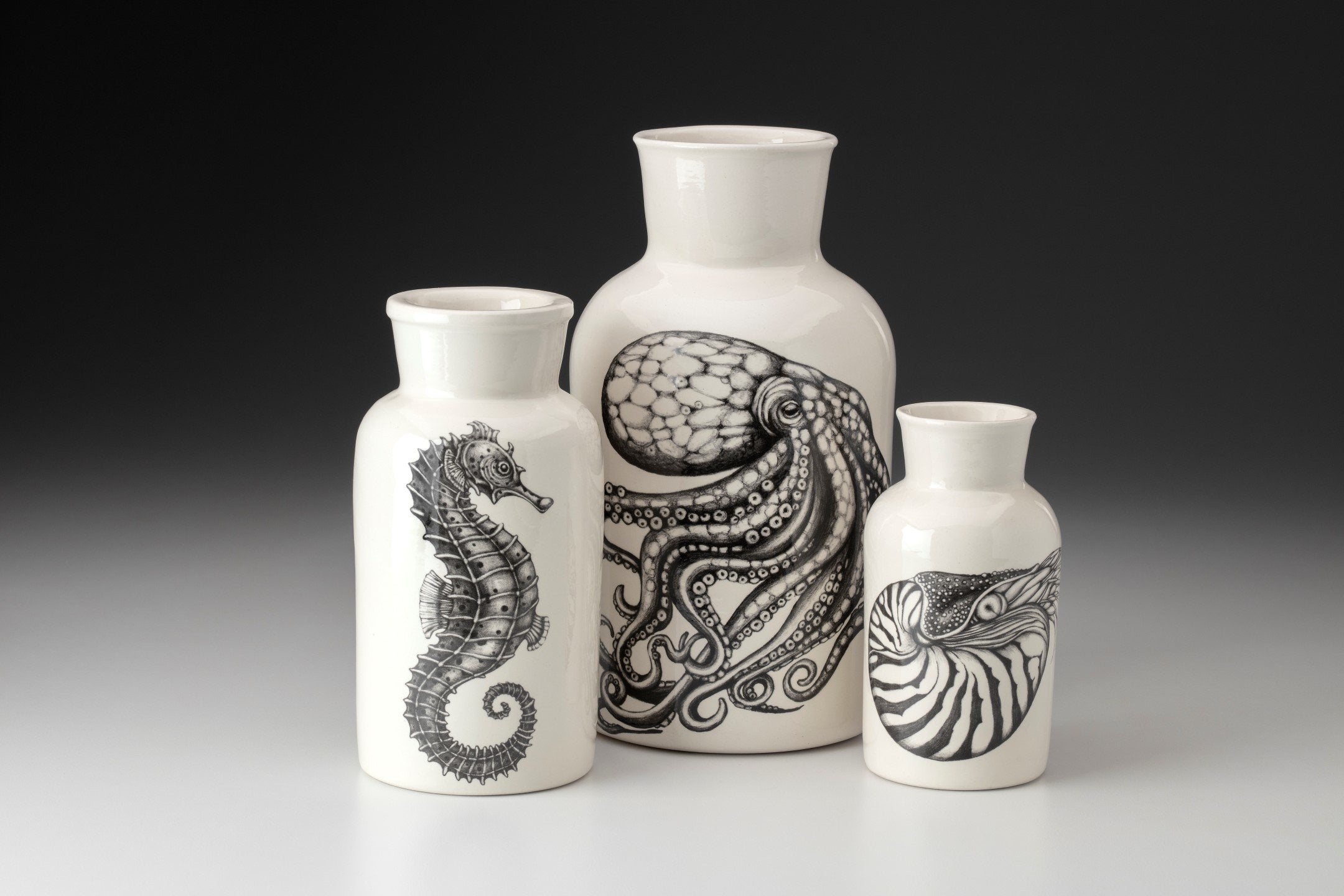 Set of Three Jars: Sea Life