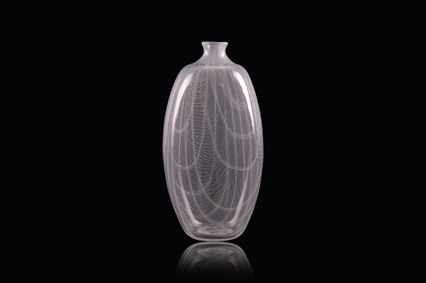 White Oval Woven Vase