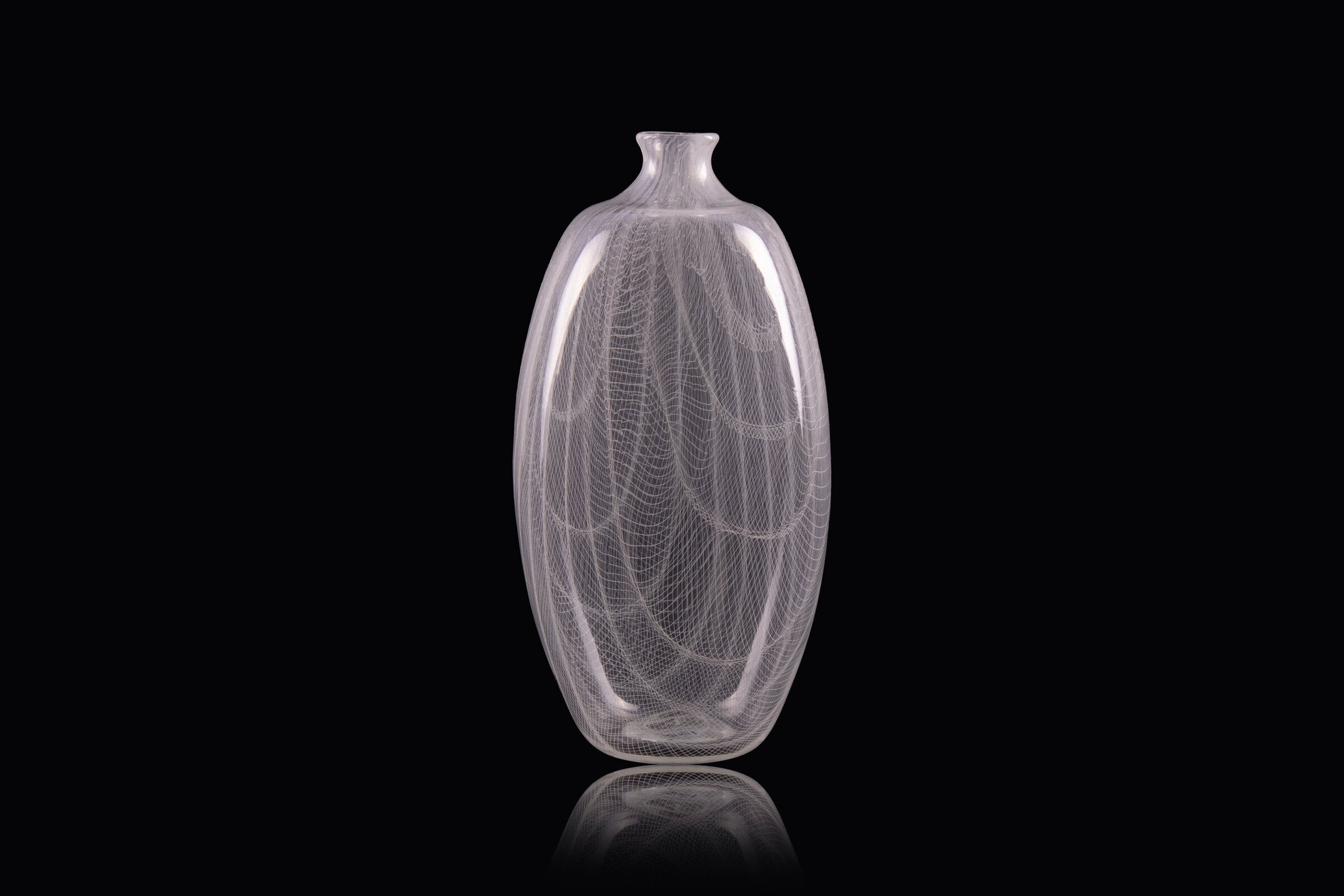 White Oval Woven Vase
