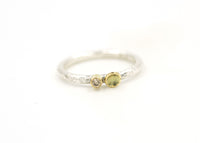 Silver & Gold Champagne Diamond Ring