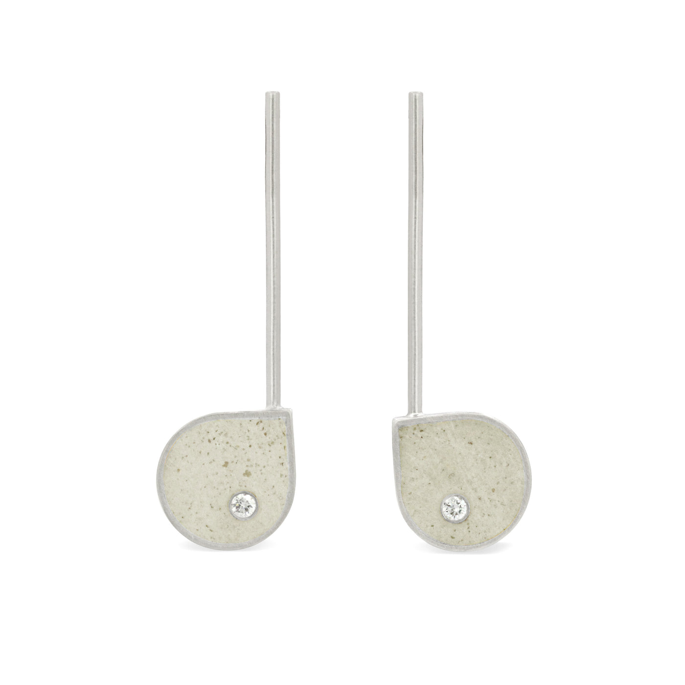 Sterling Silver and White Concrete