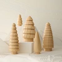 Wooden Christmas Trees Set of Five