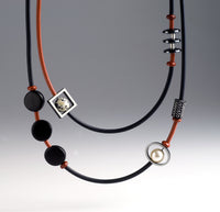 Red Double Wrap Mixed Media Necklace