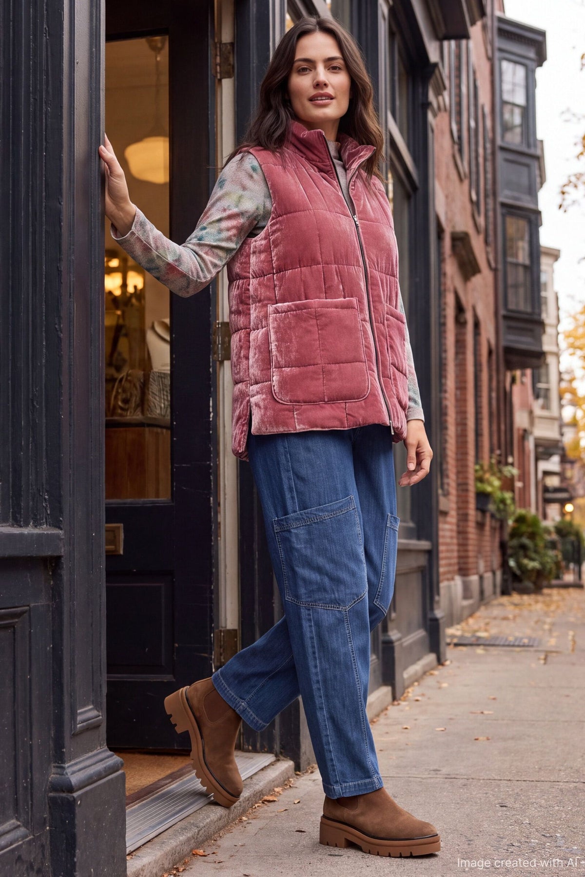 Quilted Silk Velvet Kendra Vest