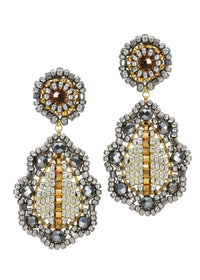 Silver & Gold Teardrop Earrings