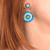 Petite Blue Satin Earrings