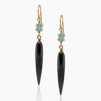 Hematite Opal Drop Earrings