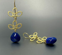 Long Lapis Drop Earrings