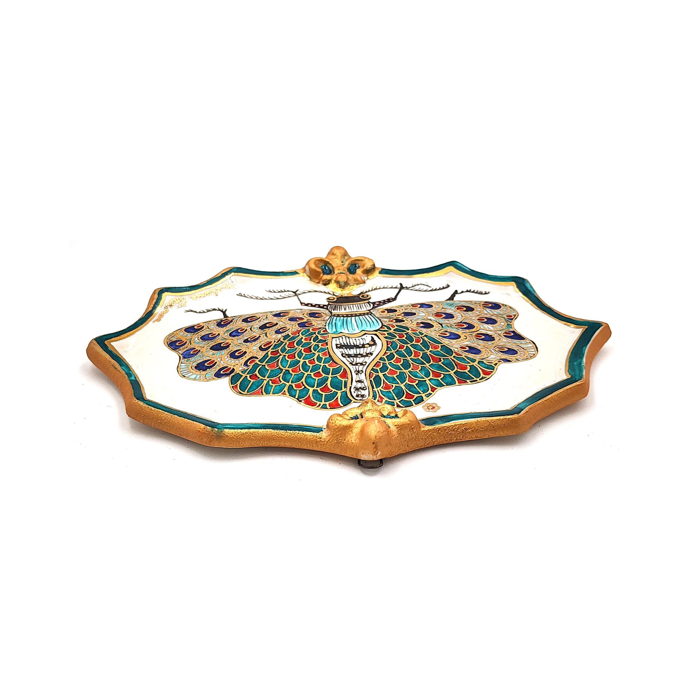 Papillon de Nuit Wall Tile in Peacock