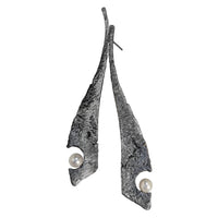 Oxidized Silver & White Pearl