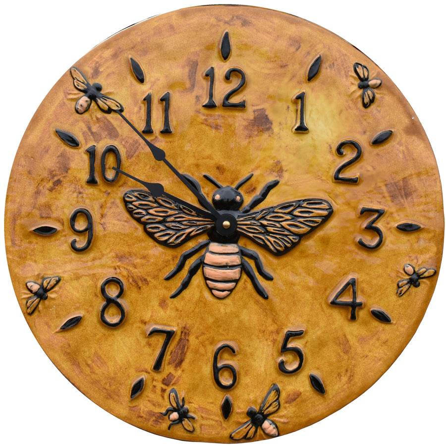 Honeybee Wall Clock in Amber Yellow