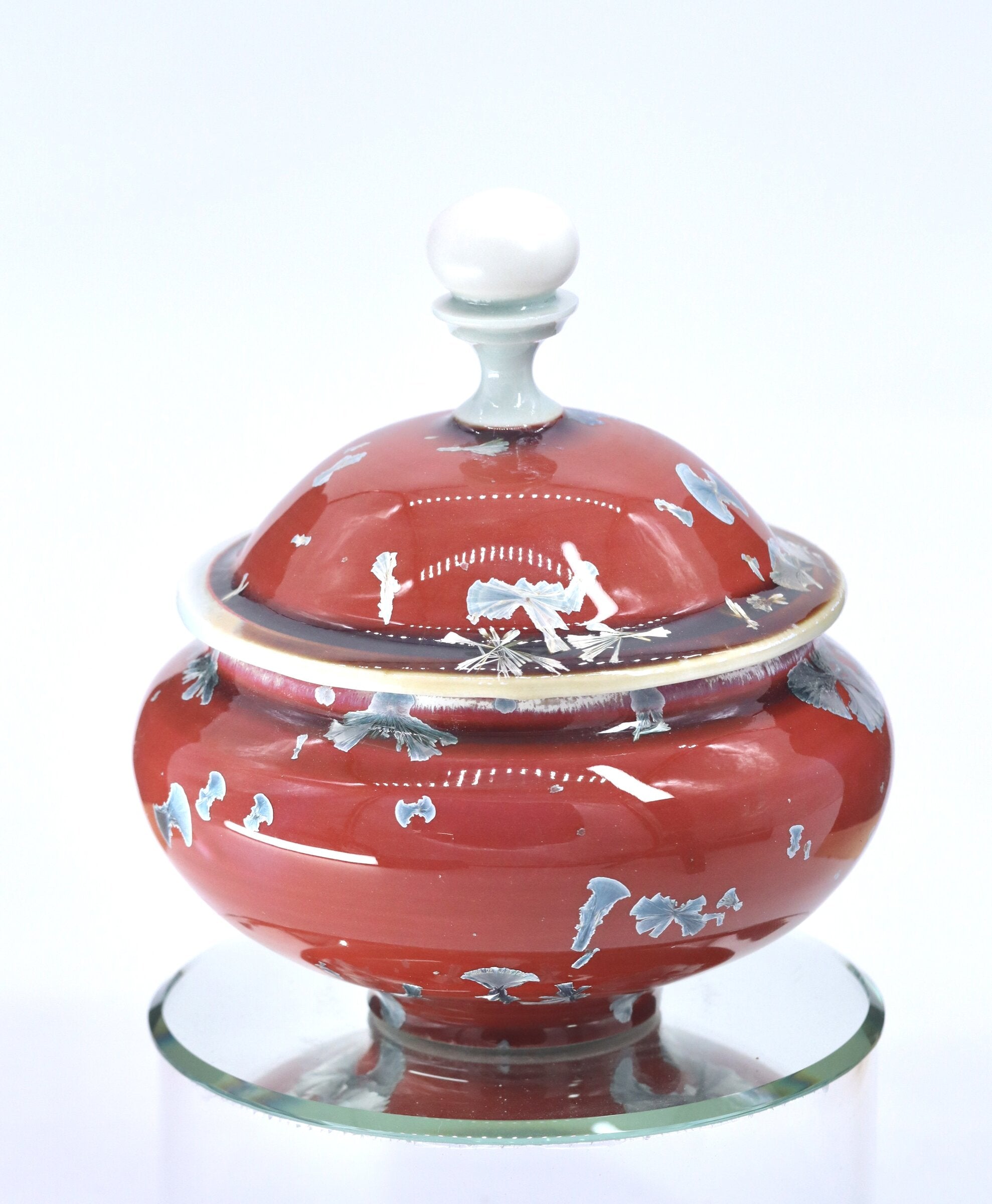 Scarlet Crystalline Jewelry Jar