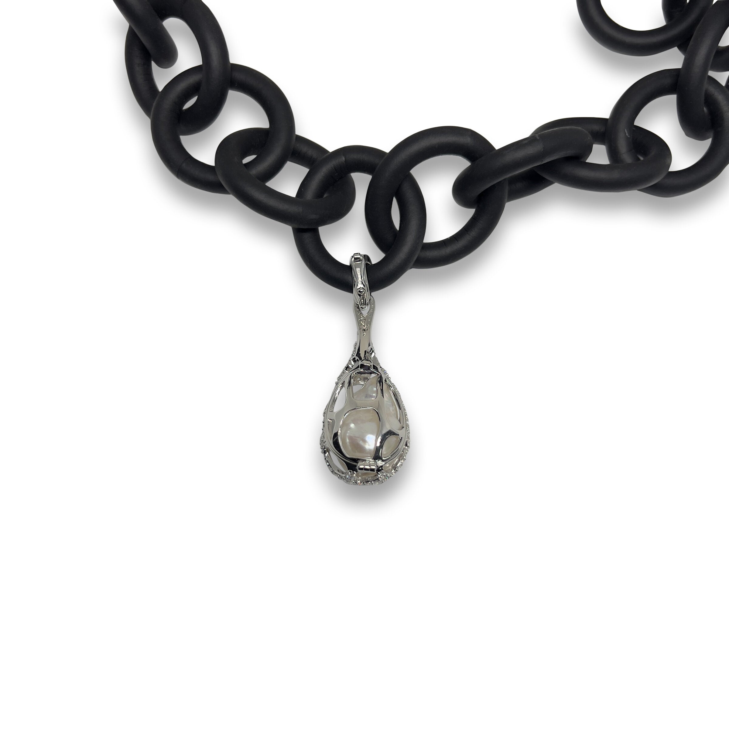 Baroque Pearl Cage Drop Necklace