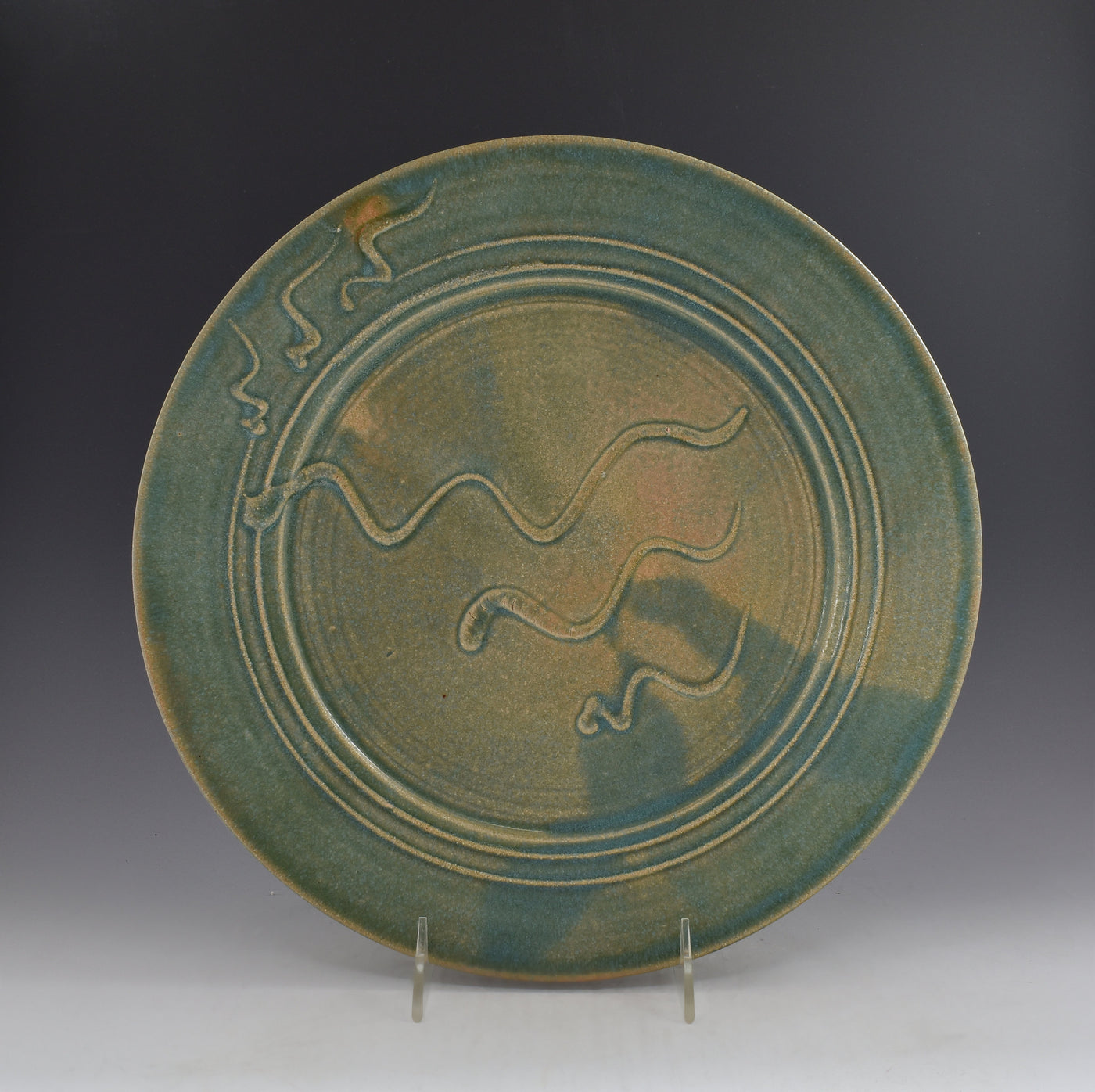 Slip Trailed Green Plate